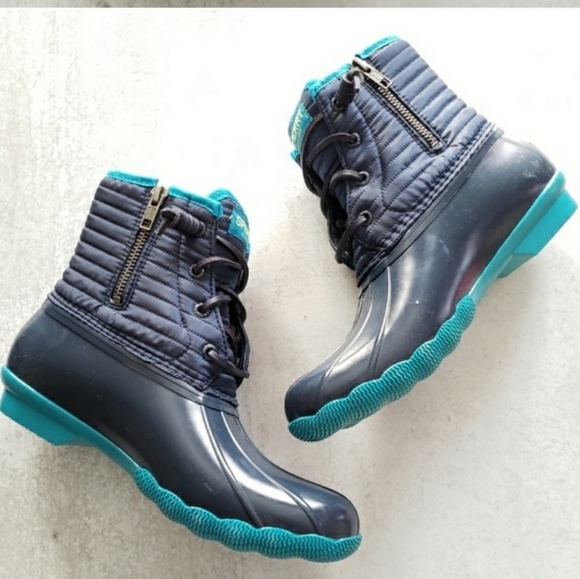 Sperry Saltwater Quilted Duck Boot Navy Blue SZ 8 NWT - Picture 2 of 3